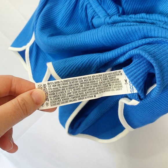 NWOT Forever 21 Retro Romper Halter Blue Size M - Picture 5 of 5